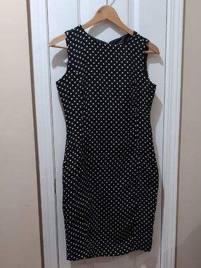 Van Heusen Black Polka Dot Sheath Dress - Classic Women's Dress